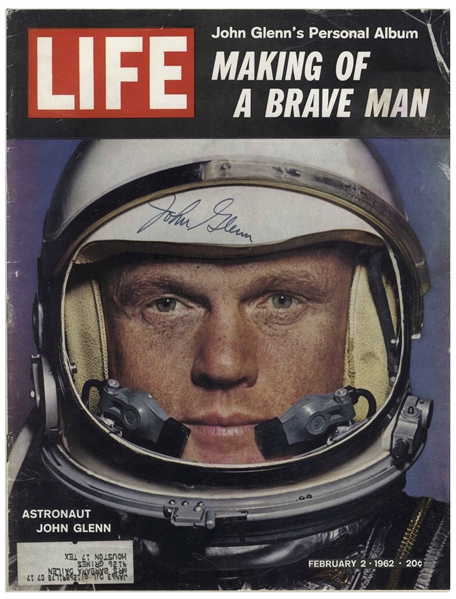 John Glenn Signed ''Life'' Magazine From February 1962 Just Before He Became the First American to Orbit the Earth -- With Steve Zarelli COA